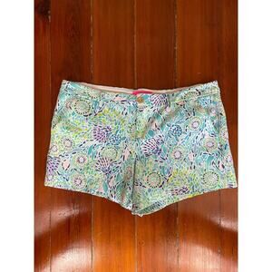 Lilly Pulitzer Size 14 Printed Shorts Tropical Cotton Resort Summer